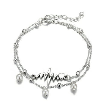 UK Women Ankle Bracelet 925 Sterling Silver Anklet Foot Chain Boho Beach Beads 